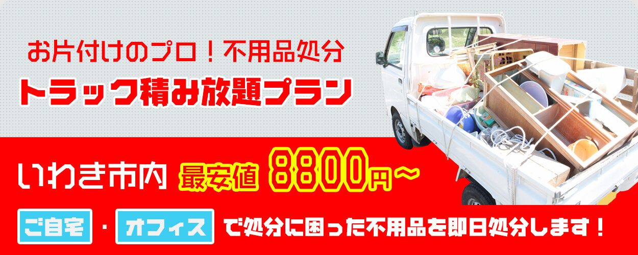 お片付けのプロ！不用品処分　トラック詰め放題プラン